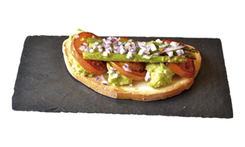 Avocado Tartar with natural  tomato, wild asparagus & onions